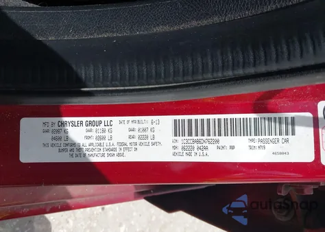 2013 Chrysler 200 Lx from USA, damaged, VIN 1C3CCBAB6DN762200